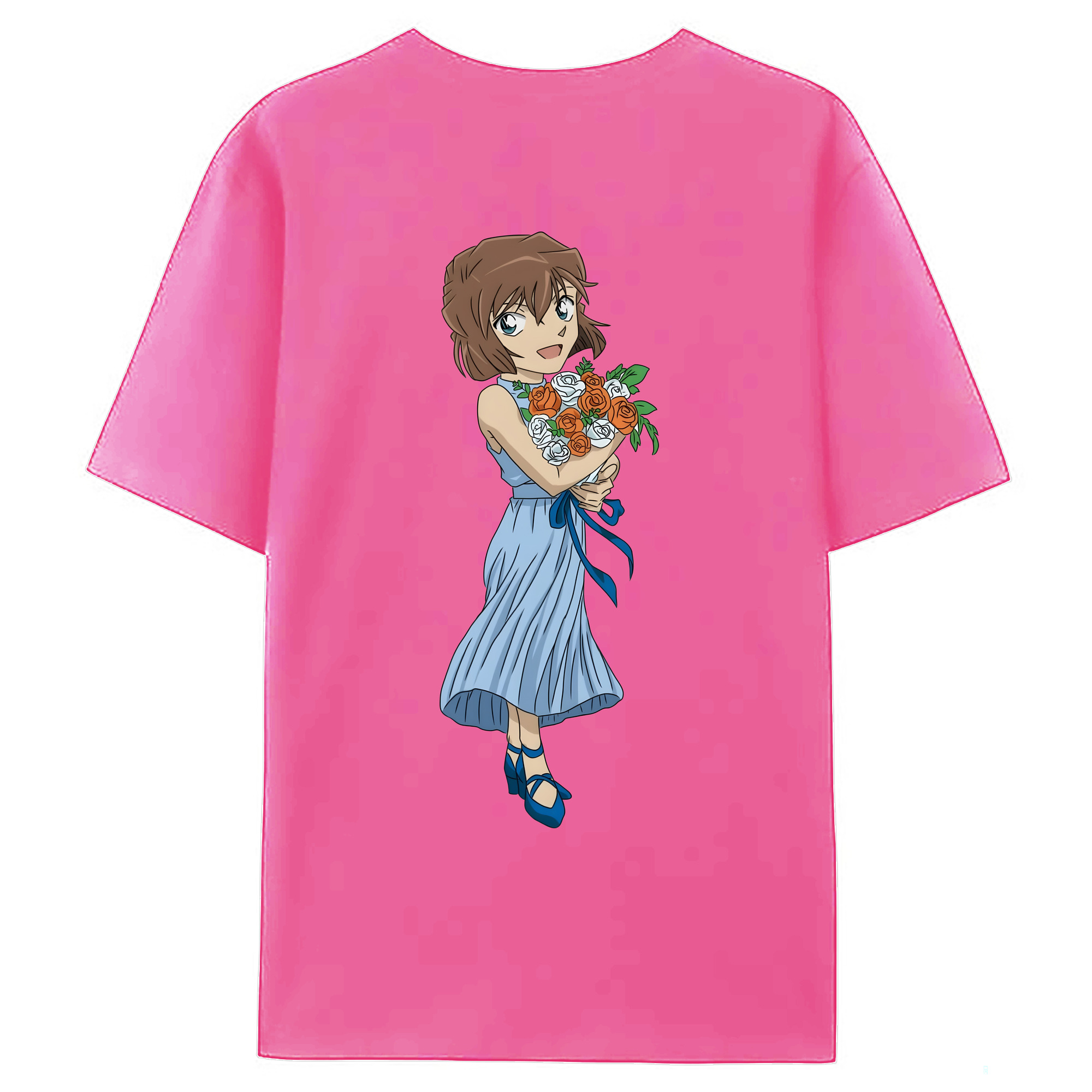 （画像用） 名探偵コナン 灰原 哀 はいばら あい Detective Conan Anita Hailey、Vi Graythorn Haibara Ai レディース半袖Tシャツ(バックプリント)